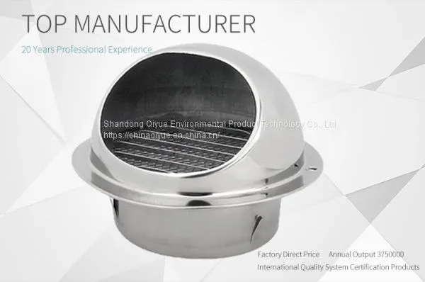 Stainless Steel Ventilation Wall Air Vent Exhaust Extractor Ducting 180mm Bull Nose Bathroom Extractor Outlet Grille Louvres photo-2