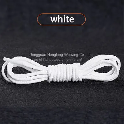 Premium Shoe Laces Cotton Thin Dress Black Leather Waxed Custom Round Shoelaces photo-4