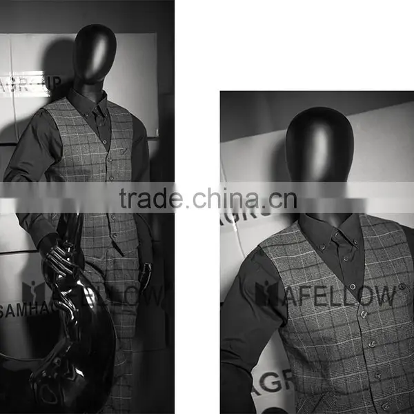 Abstract Fiberglass Black Adjustable Movable Male Mannequins Egg Head Mannequin for Window Display MZ-HM01BKEG photo-3