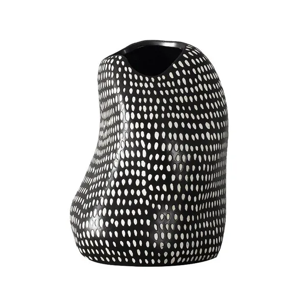 New Chinese Style Penguin And Stone Shapes Black And White Spots Ceramic Decoration For Home photo-5