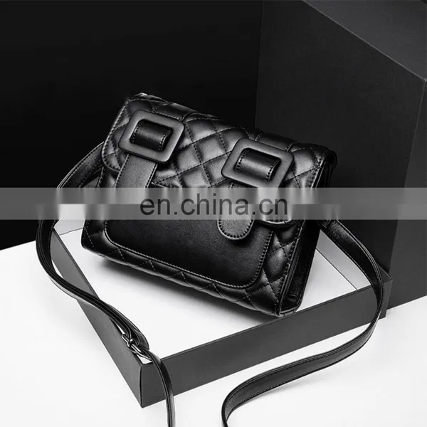 Fashion Korean Style Pu Leather Rhomb Oblique Crossbody Handbag Large Capacity Shoulder Bag Ladies photo-4