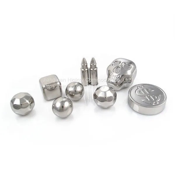 Amazon Hot Selling 304 Stainless Steel Ice Cubes Customized Whiskey Chilling Stones With Tongs Chill photo-5