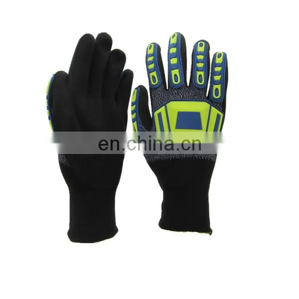 Oilfield Sandy Nitrile Cut Resistant Anti Vibration Shock Proof TPR Impact Mechanic Work Safety Gloves photo-4