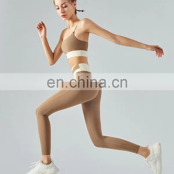 TiK ToK New Activewear High Waist Leggings 2 Piece Yoga Sets Sports Bra Fitness Pants Colour Blocking Workout Gym Athleric Sets photo-3