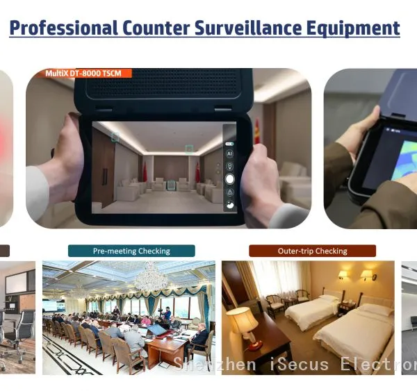 MultiX DT-8000 Professional 8-in-1 TSCM Equipment AI Smart Hidden Camera Detector 5G Mobile WiFi Signal Tracker с тепловой визуализацией и эндоскопом