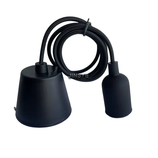 CE E27 Pendant Lamp Cord Set Lamp Kits Silicone Lampholder Cable With Plastic Ceiling Canopy photo-3