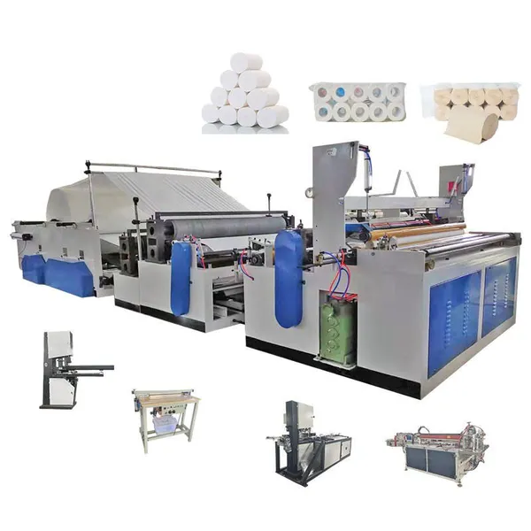 Machine à fabriquer du papier toilette bon marché entièrement automatique. Machine de production de rouleaux de papier toilette géants.