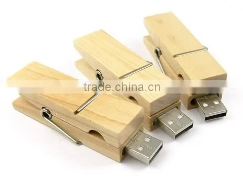 New Design Wooden Clothes Peg Usb Flash Drive photo-3