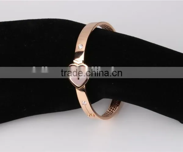 2015 Hot Selling Lock and Key 18K Yellow or Rose Gold Bangle With Diamond For Lover photo-2