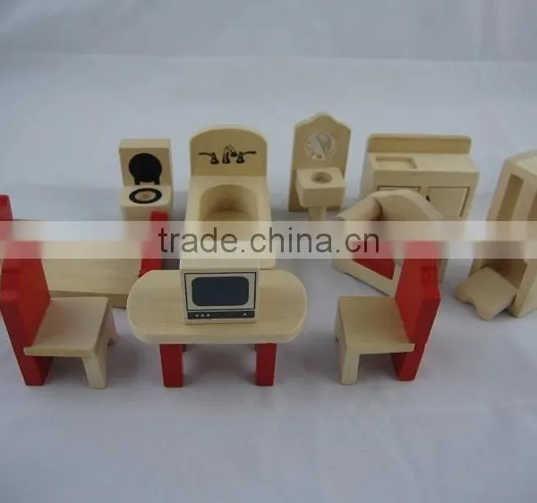 Kit Wooden Toy Sets Mini Furniture for Doll House