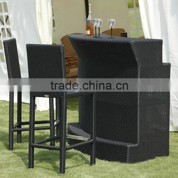 Outdoor Outside Round Resin Wicker Polyrattan Bar Counter photo-4