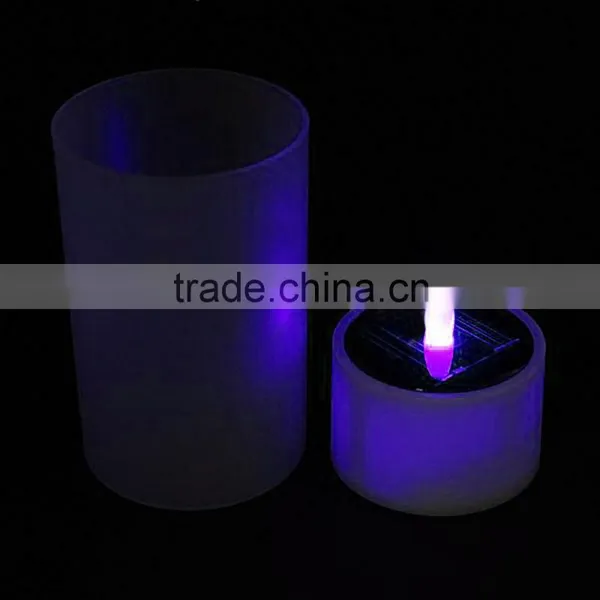 Novelty Colorful Changing Flameless Night Lights Solar Power & Battery Power Luminaria Light Sensor LED Night Light Candle Lamp photo-3