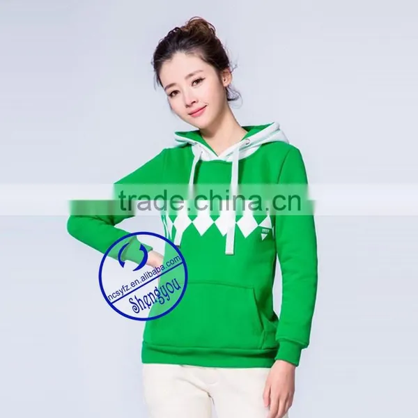 2015 Custom Lady's Fashion Pullover Fleece Printed Sweatshirts Hoodies photo-2