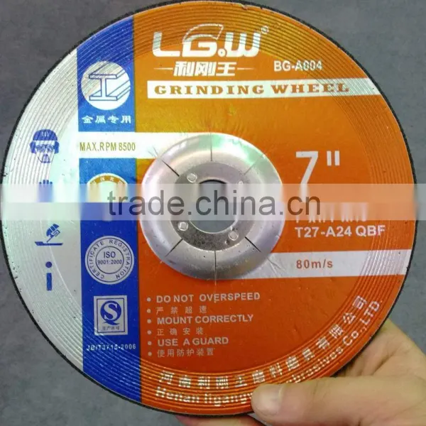 H544 180mm Black Resin Deoressed Center Grinding Wheel for Inox/metal photo-5