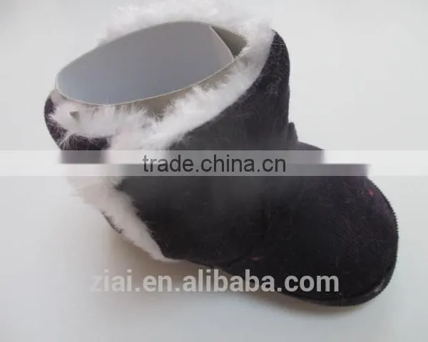 Wholesale Soft Dot Sole Cordury Baby Fabric Shoes Breathable Winter Fur Baby Girl Boots photo-6