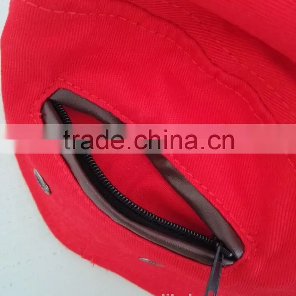 Red Front Embroidery 100% Cotton Bucket Hat photo-3