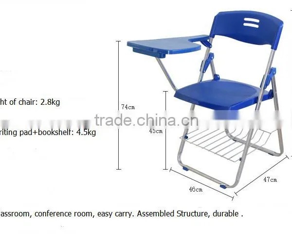 Folding Plastic Traning Chair With Writing Table Conference Room Table Chair Sets Wholesale