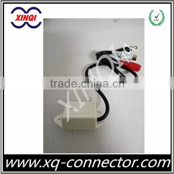 Three Head Waterproof Security CCTV Adapter for Sound Pick up