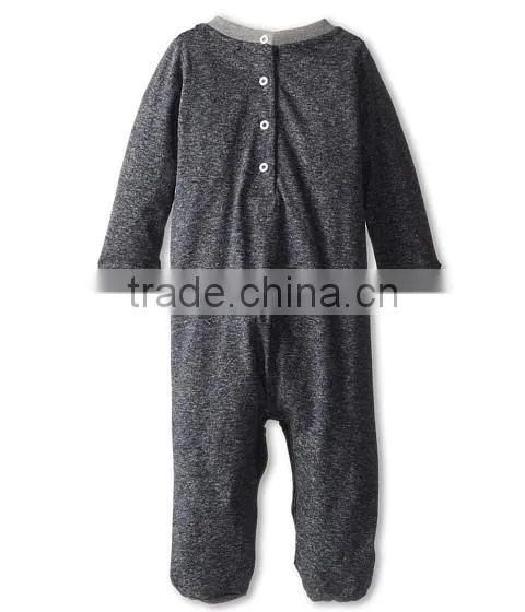 Autumn Romper Baby Boys Solid Color Simple Print Coverall Romper China photo-2