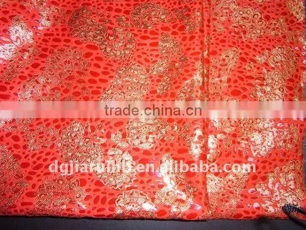 100% Polyester Cherry Glitter Printed Fabric