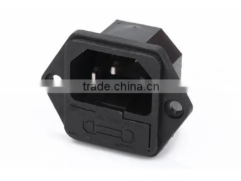 16A Black ac Socket and Rocker Switch ac Socket With Fuse