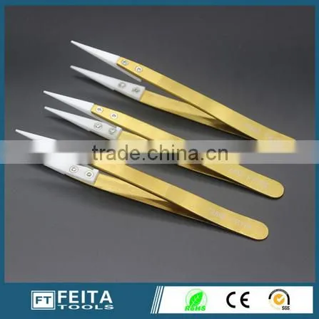 High Reliable and Long Lasting of 72MZ Ceramics Staimless Steel Head-changed Tweezers photo-2