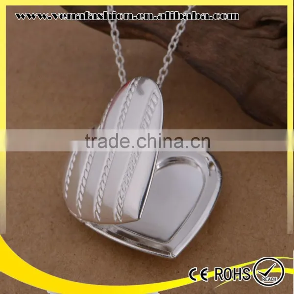 Plated Silver Copper Heart Necklaces With Pendant Doll photo-5