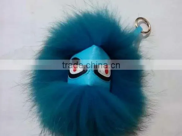 Hot Fashion Raccoon Fur Accessories Monster Fur Keychain Leather Keychain Fur Pompoms photo-3