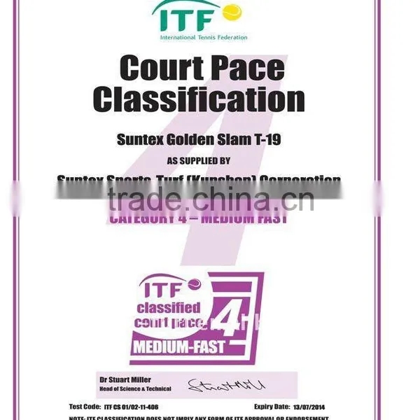 ITF Approved Tennis Artificial Grass for Tennis Court