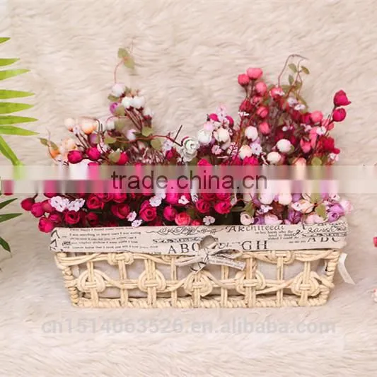 Set of 3 Cut Out Maize Weaved Storage Baskets With Lining photo-3