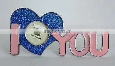Lovely I LOVE YOU Metal Pewter Zinc Alloy Home Decorative Photo Frame photo-2
