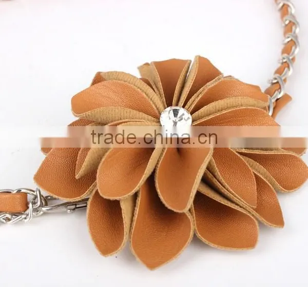 Fashion PU Flower Metal Waist Chain Female Belt SWF-W15062926 photo-6