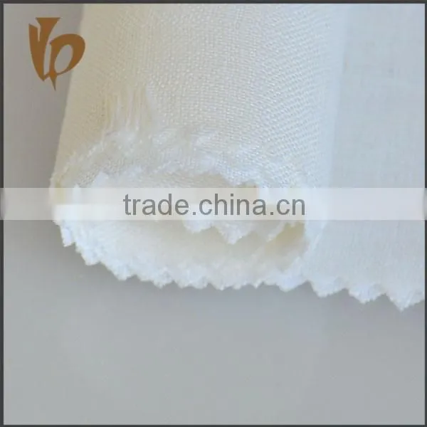 Dobby Woven Bleached Plain Linen Fabric photo-5