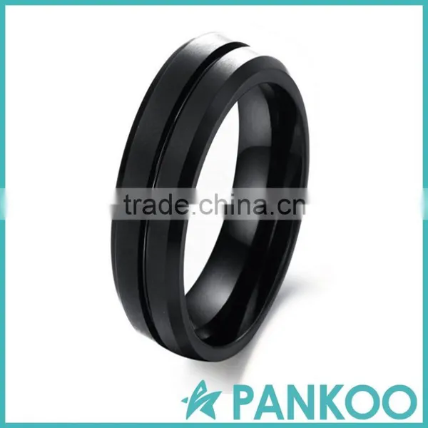 Hot Sale Wholesale Rings for Men Jewelry Trendy Black Tungsten Ring