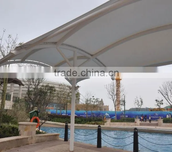 PVDF Tensile Fabric Architecture Membrane Structure River Corridor PVC Canopy Awning Walkway