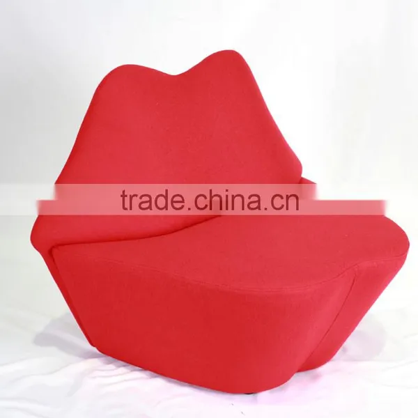 Living Room Furniture Red Lip Shaped Sofa photo-3