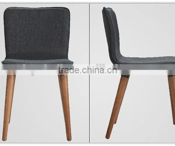 Black Fabric Wooden Dining Chairs photo-2