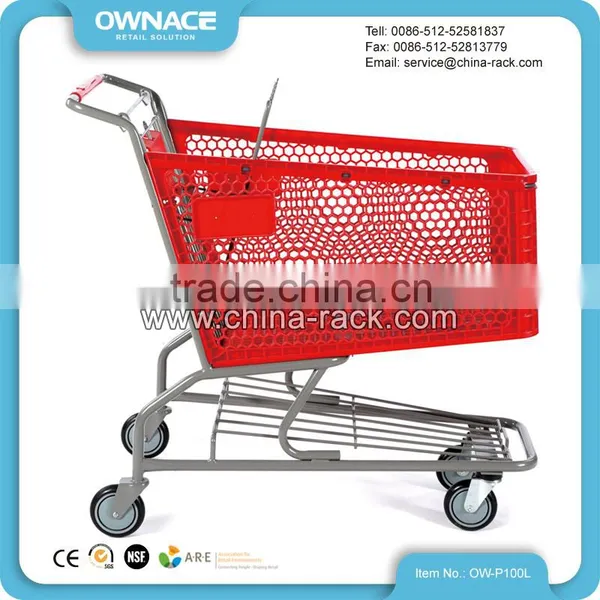 Wanzl Colorful Plastic Shopping Trolley Cart for Hypermarket Walmart photo-4