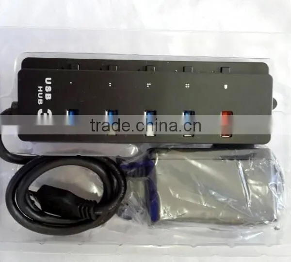 Prenium High-speed 5 Port Usb 3.0 Hub With Individual On/off Switches , 4 Port Usb 3.0 Hub +1 Quick Charging Port photo-3