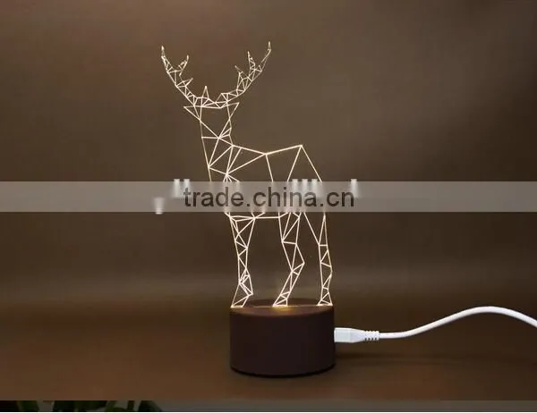 Christmas Decoration 5W 3D Acrylic LED Deer Animal Light photo-4