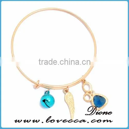 Various Kind Pendant Charm Wholesale Adjustable Wire Bangle
