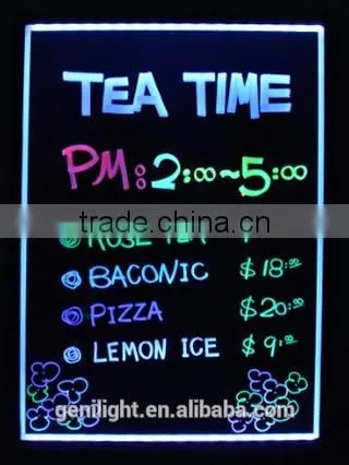 LED Menu Board 40 x 60cm Message Sign Display Dry Erase Fluorescent Neon Writing photo-3