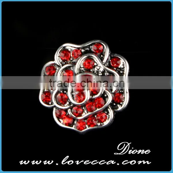 Small Order Best Price Women Fashion Real Flower Crystal Metal Buttons photo-6