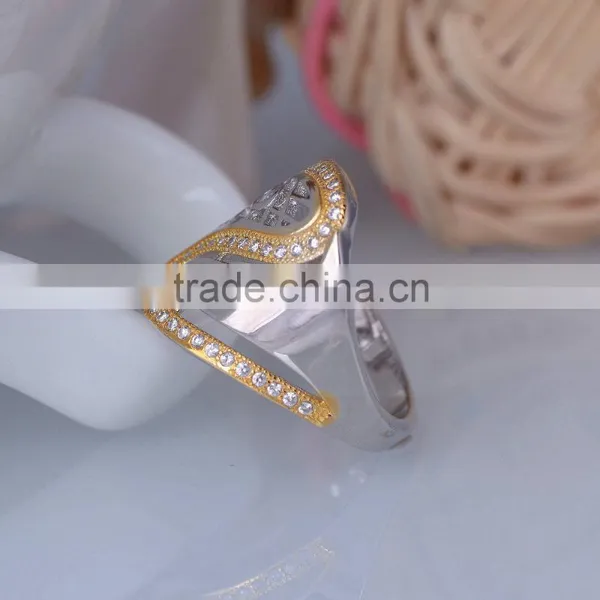 925 Sterling Silver Net Shaped Letter s Ring With Gold Plated for Women photo-3