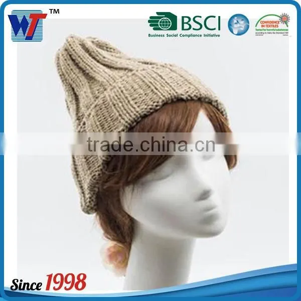 Custom Loosely Cap Hat Long Acrylic Beanie Knit Hat Winter Hat photo-2