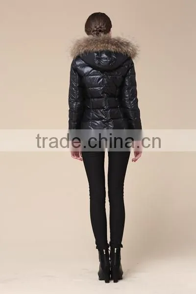 Lady's New Design Down Jacket Short Style With Real Fur Hood Dark New Arrival Down Jacket/Women Jacket/Duck Down Jacket photo-6