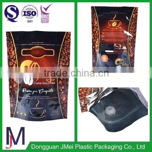 Custom-built a Range of Sizes (125g, 250g, 500g) Coffee Packaging Vacuum Bags Valve With Zippers photo-3