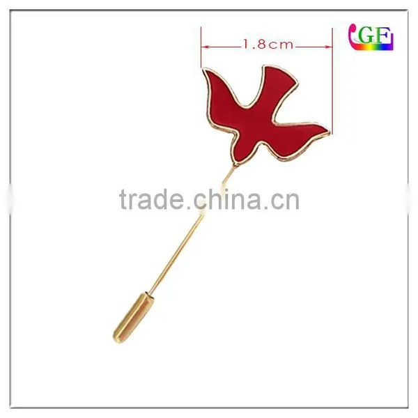 Metal Peace Dove Collar Stick Pin