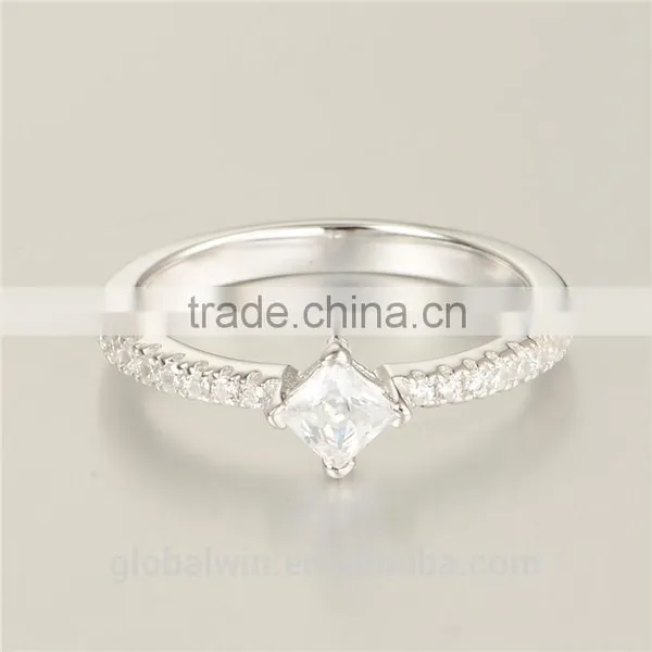 S925 Silver Fashion Jewelry Pave Clear Cz Lucky Stone Finger Rings photo-5