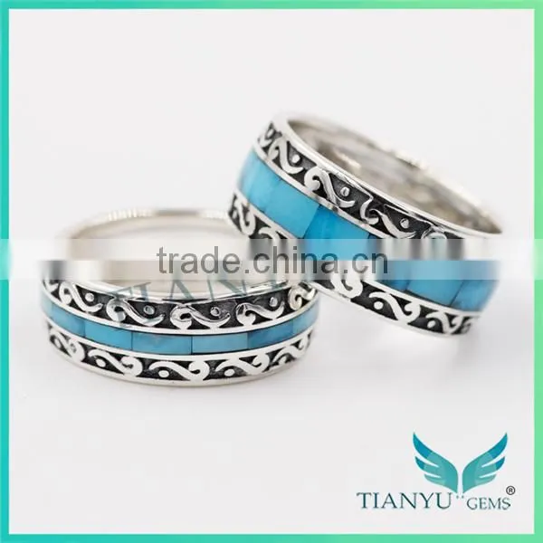 Fashion Turquoise Rings Finger Rings for Men and Women Wedding Ring Engagement Ring photo-3